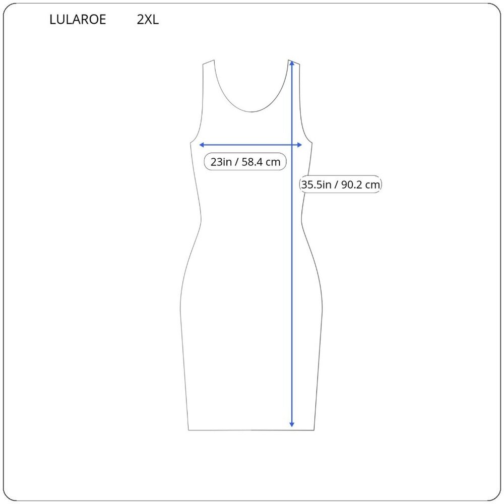 Lularoe Women Top 2XL Plus Tunic Sleeveless Dress Asymmetric Blue STR19E - Picture 2 of 11